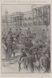 Der königliche Fortschritt durch die Stadt und Süd-London, 25. Oktober